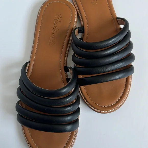 MADEWELL Addie slide sandal black leather size 6 - Picture 3 of 10